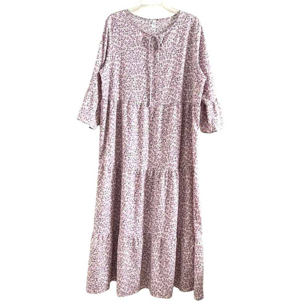 VIISHOW Womens XL Cottagecore Maxi Dress Boho Floral Tiered Flowy